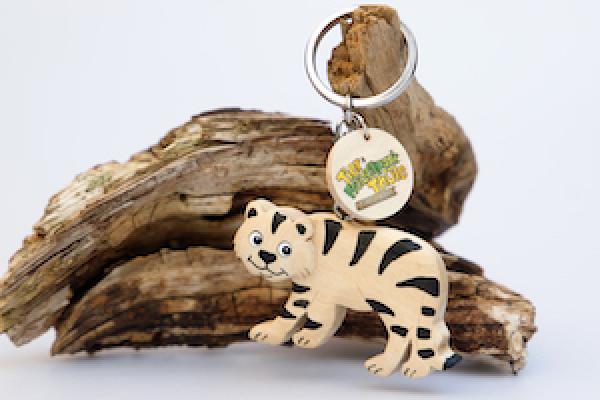 Schlüsselanhänger Tiger Holz